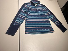 Kerrits Shirt Kids Medium Fail Isle Fleece Tech Top 1/4 Zipper Pullover Poly