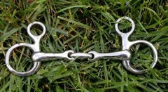 Horse Hanging Cheek Snaffle Bit Baucher Lozenge Fat with Oval Link Polish Steel
