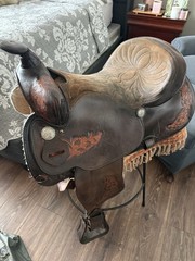 Vintage SIMCO 55679 Western Horse Saddle With Silver Trim