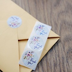 500 Purple 1″ Round Self Adhesive Floral Thank You STICKERS Labels DIY Crafts