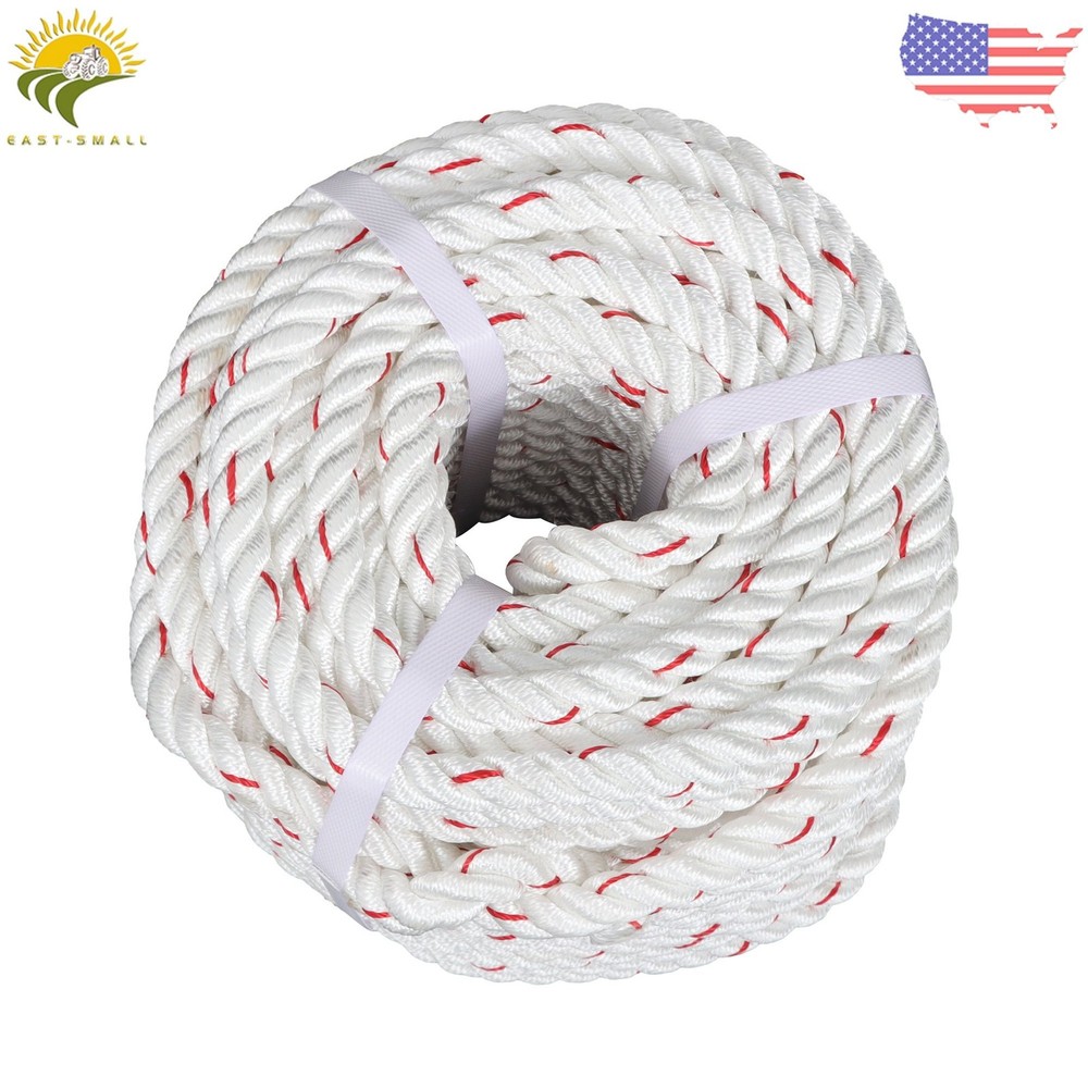 5/8in×120ft Double Braid Polyester Rope 1790lbs Breaking Strength Strong Pulling