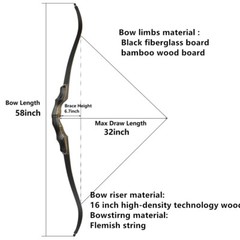 62″ Takedown Recurve Bow Hunting 20-60lbs Limbs Archery Adult Shooting Target