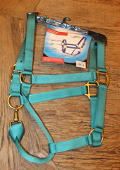 NEW Premium BMB Horse Halter Solid Brass Hardware Medium 800-1100lbs Turquoise G