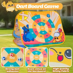 Giant 3-in-1 Bean Bag Toss Game for Kids, Toddler Toys Soccer Goal Board, Dar…