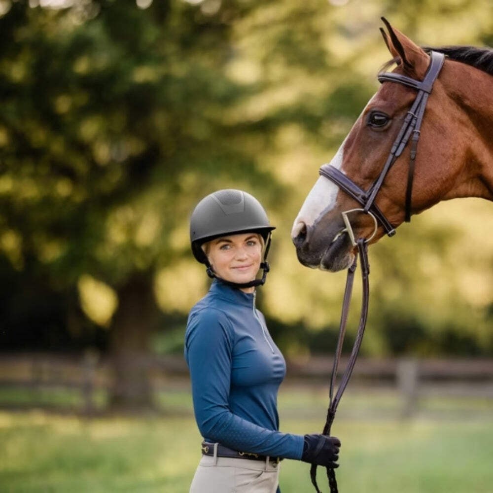 E30002-BL/BL Equinavia Crown MIPS Equestrian Riding Helmet – Black/Black NEW