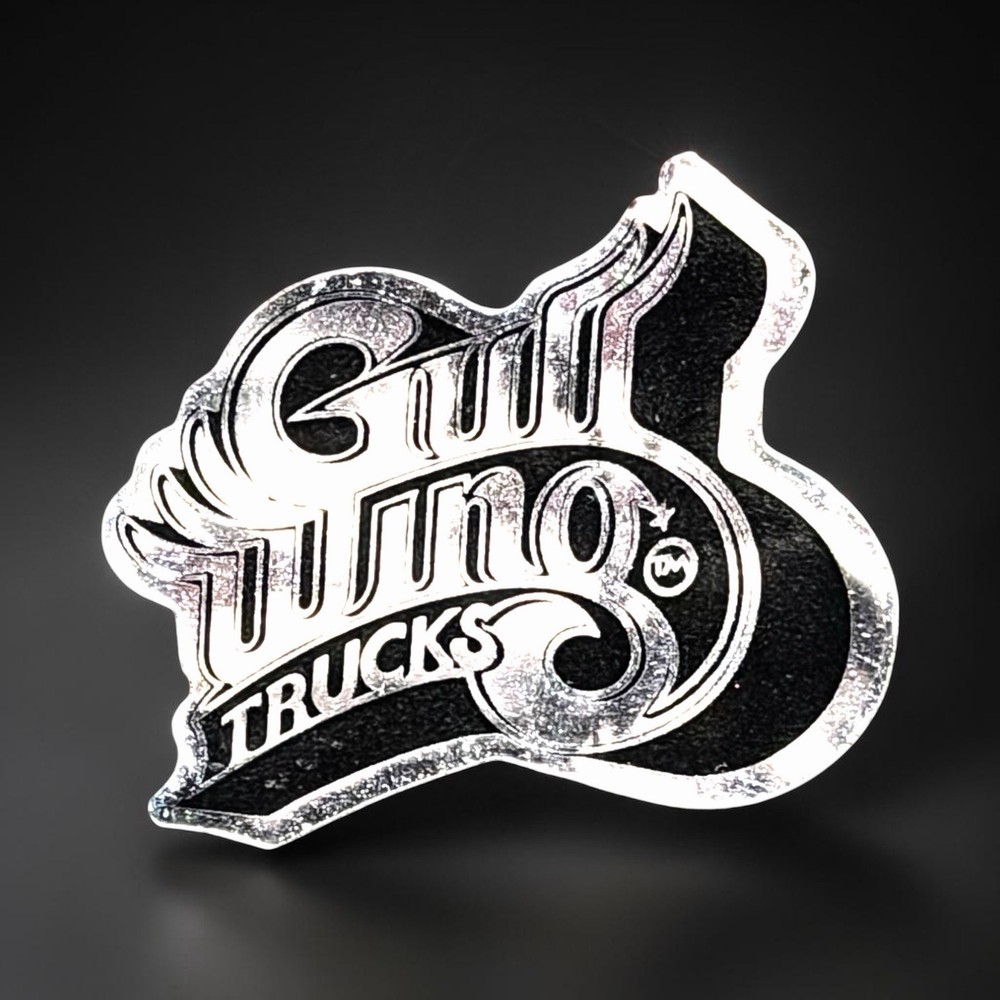 Vintage 1980’s Gullwing Trucks Skateboard Sticker Reflective Silver & Black ￼￼