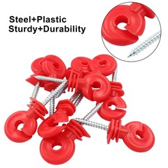 10Pcs Red Electric Fence Insulator, 91mm/3.58 inch Screw-in Electric Fence In…