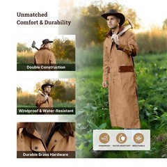 Resistance Western Cowboy Canvas Jacket Rangewear Canvas Duster Coat Free Shipp