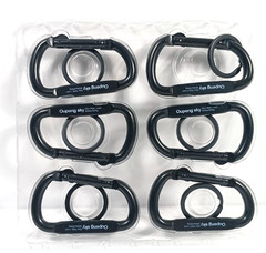 6 Pack Oupeng Sky Carabiner Clip Set 2.25″ D Shape Spring Loaded Gate