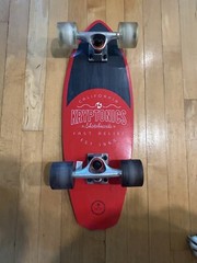 Kryptonics CALIFORNIA Skateboards Gray & Red EST 1965 FAST RELIEF 23 in. long