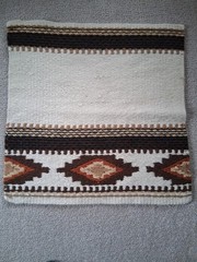 Western Wool Show Saddle Blanket – 34″x34″ – Black Brown – Maytex Handwoven