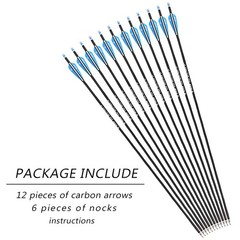 Musen Archery 30/28 Inch Carbon Practice Targeting Arrows with Removable for You