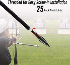 25 PCS Archery Arrow Tips for Archery Target Practice 100/125 Grain Arrowhead Sc