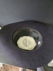 Vintage Pigalle 7X Wool Felt Gambler Hat Black Studded Leather Band Size 6 3/4