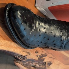 Hyer Quill Ostrich Cowboy Boots Black Men’s Size 13 HM55001