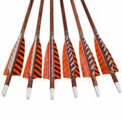 6x 30“ Archery Wooden Arrows Turkey Feather Spine400 for Target Hunting Shooti
