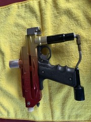 32 Degrees Mechanical Auto Cocker Paintball Gun Marker Sunset Fade￼
