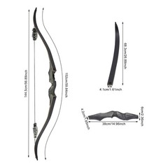 35 Lbs Recurve Bow Kit Right Hand Takedown Wooden Hunting Bow With 12 Arrows