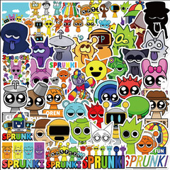 50PCS Sprunki Graffiti Stickers Waterproof Vinyl Laptop Guitar Luggage DIY Decal