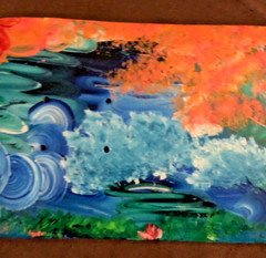 Landscape Painted Skateboard Deck Wall Art Paint Wall Art Not Signed