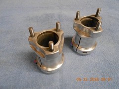 2 Used racing kart 40mm mag wheel hubs with all titanium hardware 3 x 58mm bolt
