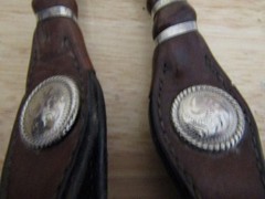 VINTAGE SILVER ROYAL SILVER CONCHO & LACED BRIDAL REINS AND BREAST COLLAR SET