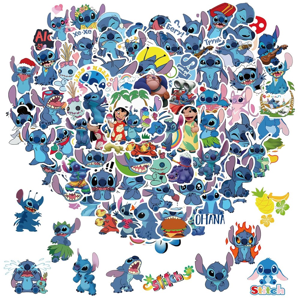 100 Pcs Stitch Stickers Waterproof Decals for Water Bottles Laptop Bumper Phone