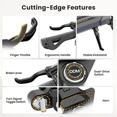 Ausom DT2 Pro Electric Scooter Adult,2*1100W Motor,IP54,115km Max Rang,E-Scooter