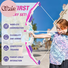 2 Pack Bow and Arrow for Kids 4-6, LED Light up Archery Set with 24 Suction Cup