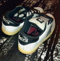 Osiris Mens OGabel White/Black Low LA Skateboarding Shoes Sneakers Gum sole RARE