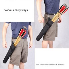 Archery Back Arrow Quiver, Dual Use Foldable Hip Bag, Molle System, Black 3.5in