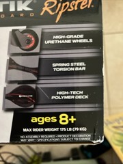 Razor Black Label RipStik Ripster Caster Board 2 Wheel Pivoting Skateboard 8+