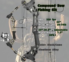 Compoundbow Bowfishing Kit 20-70lbs Huntingbow with Bowfishing Reel, Bow Fish…