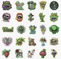 50pcs Weed Stickers Cannabis 420 Green Leaf Smoking Vinyl Decals US Seller