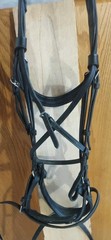 Dressage Bridle, Black, Extra Full Size W/flash