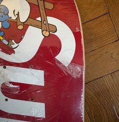 Supreme x Smurfs Skateboard Deck Red FW20 Brand New Sealed Scuffed