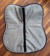 Ogilvy Memory Foam Half Pad – Grey w/ Navy & White Trim – EUC
