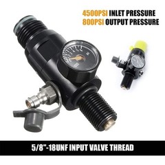 Paintball PCP Valve HPA Air Tank Regulator Output 800Psi 5/8″-18UNF 4500psi