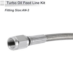 AN3 Turbo Oil Feed Line Kit 60″ Pressure Remote Turbocharger Oil Drain 60inch