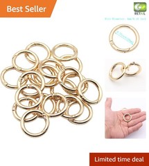 Elegant Gold Spring O Rings Carabiners – 20pcs, Anti-Rust and Durable Design
