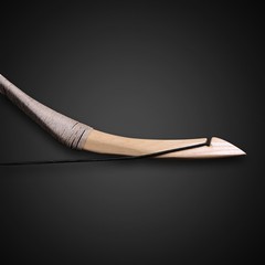 Archery White Cowhide Mongolian Horsebow 30-70lb Traditional Hunting Recurve Bow