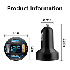 66W Fast USB Car Charger Fast Charge with Voltmeter LED Light Display Car Cha…