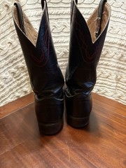 Vintage Nocona Black Leather Western Cowboy Boots Pull-On – Men’s US 9.5D