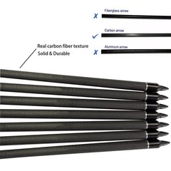 29 Inch Carbon Hunting Arrows Spine 400 with Removable Tips for Archery (12 Pcs)