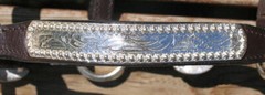 Dark Oil Yearling Show Halter – Congress Cut Silver – Matching Lead Shank