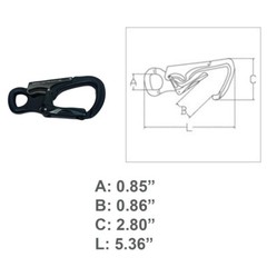 32KN Aluminum Snap Hook Carabiner, Lightweight High Strength Rappelling Gear 4PC