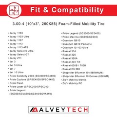 3.00-4 (10″x3″, 260X85) Foam-Filled Mobility Tire with Durotrap C9210 Tread