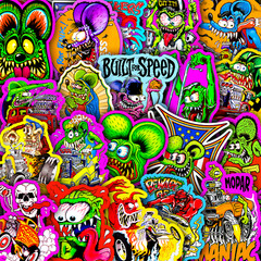 Rat Fink Ed Roth Vinyl Decals 50pcs Hot Rod Custom Car Bike Skateboard Sticker