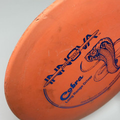 Innova Disc Golf Cobra Orange Blue PFN Patent # No Ink Ontario Old Logo Preowned