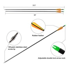 12pcs 30 inch Archery Fiberglass Arrows SP500 Hunting for Compound & Recurve Bow
